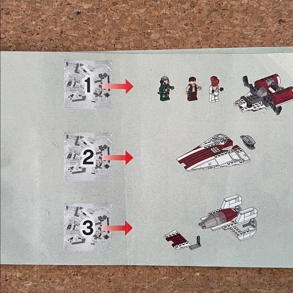 LEGO Star Wars A-Wing Starfighter 75003 Ackbar Han Solo Excellent Maroon White - Picture 7 of 7